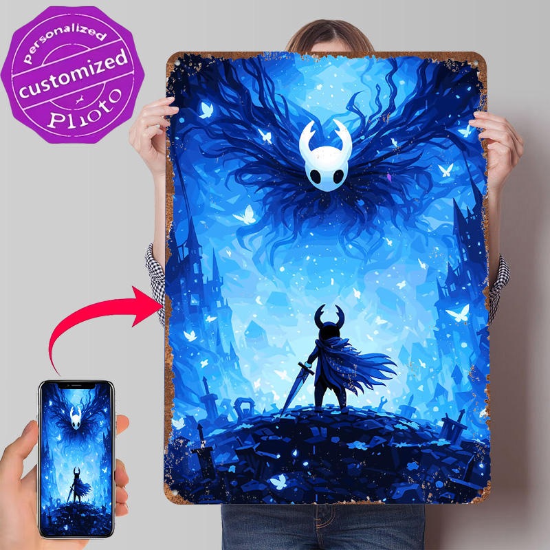Retro Knight Gaming - Hollow Knight Confrontation Teneke Poster Özelleştirilmiş