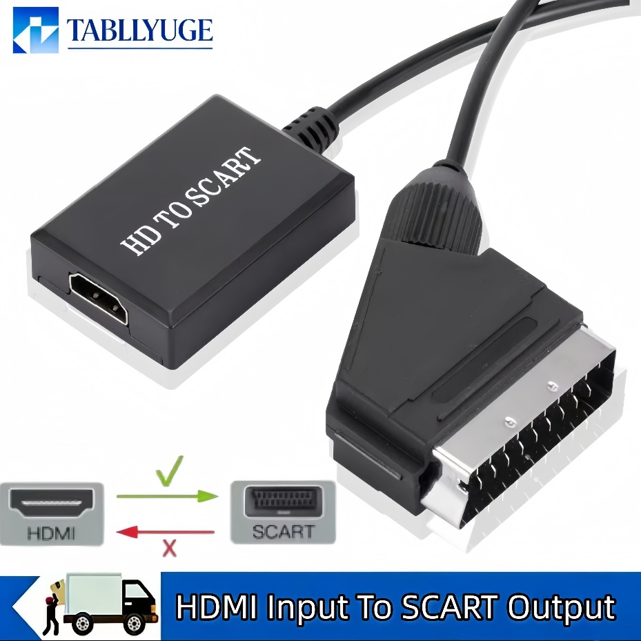 Scart To Hdmi - SCART Video ve Ses Amplifikatör Adaptörü,