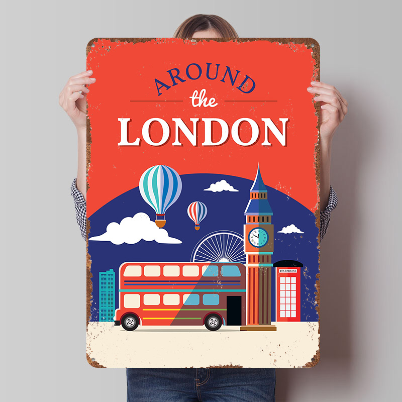 Retro Gaming London - Londra Seyahat Metal Posteri Özel Duvar