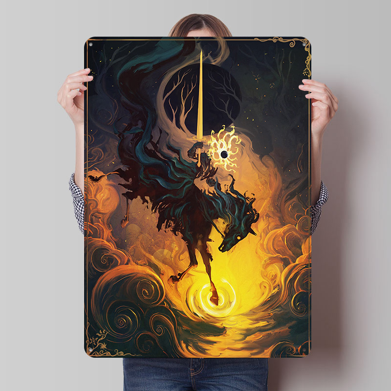 Retro Knight Gaming - Eclipse Knight Metal Poster Özelleştirilmiş Duvar