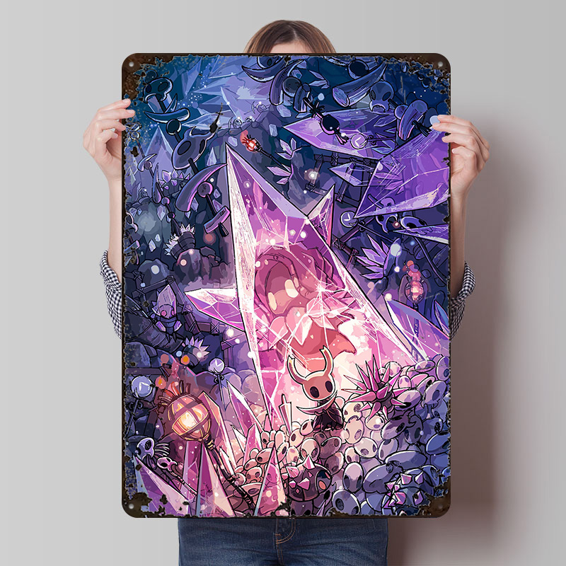 Retro Knight Gaming - Hollow Knight Oyunu Teneke Poster Özelleştirilmiş
