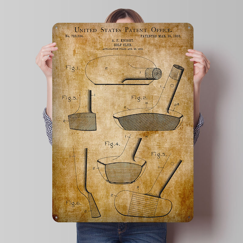 Retro Knight Gaming - Patent Çizim Şövalyeleri Golf Kulübü 1903