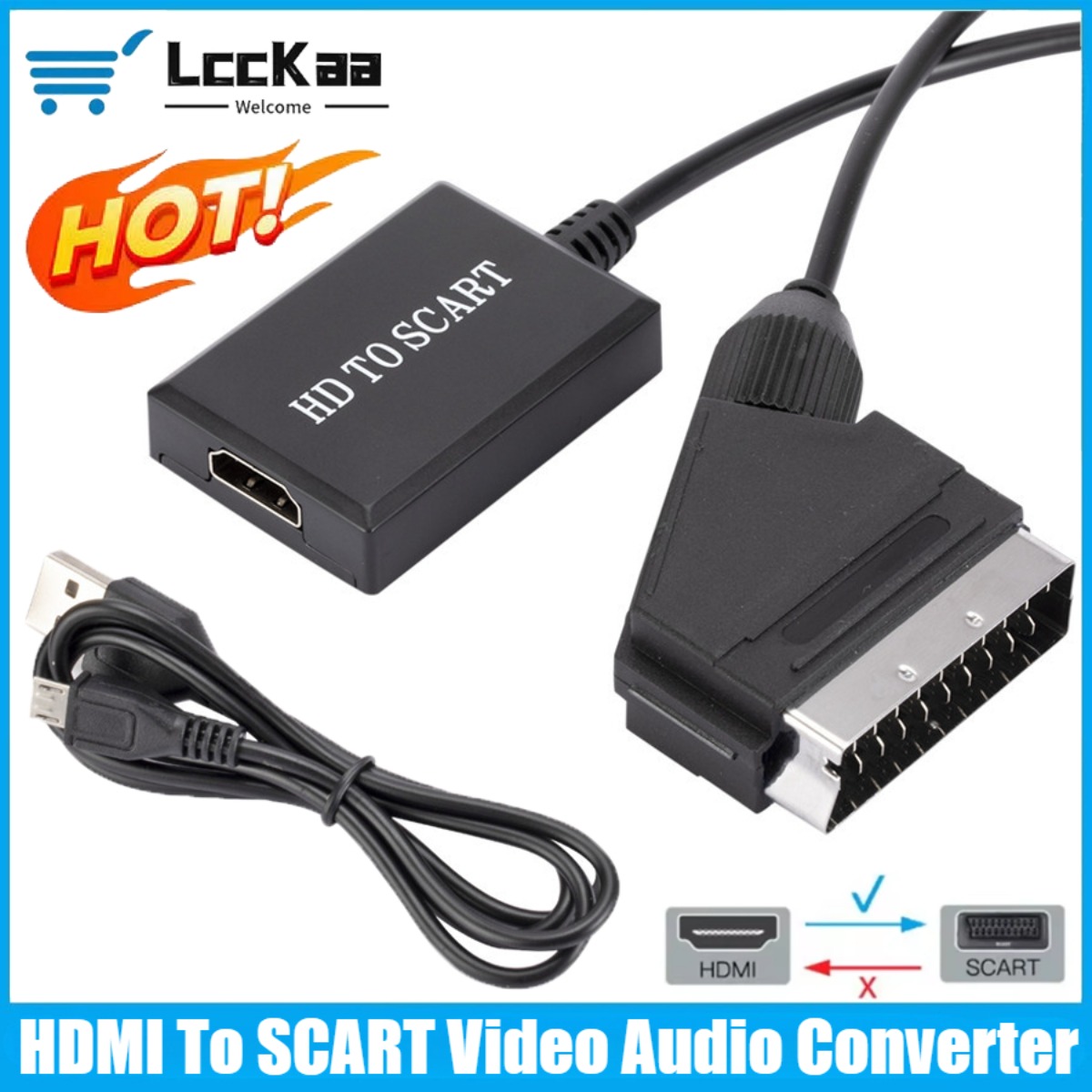 Scart To Hdmi - LccKaa 1080 P HDMI SCART Adaptörü
