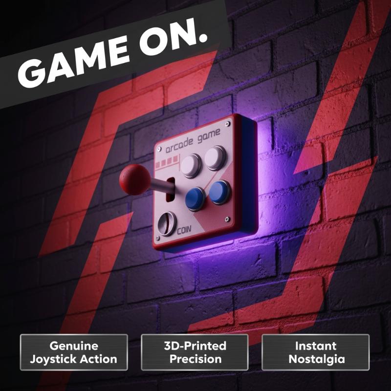 Gaming Retro Arcade - Retro Arcade Oyun Düğmesi Anahtar Plakası,