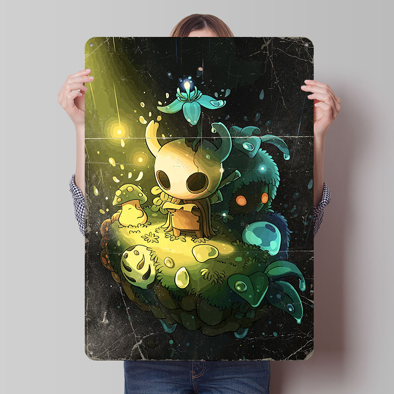 Retro Knight Gaming - Hollow Knight Karakterleri Teneke Poster Özel