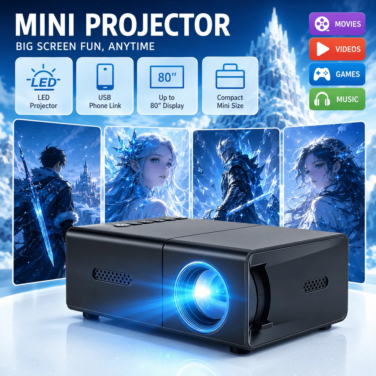 Mini taşınabilir projektör, ev - Retro Gaming Projector incelemesi ve fiyatı